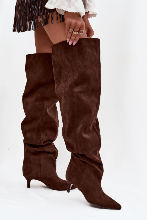 Um modelo atraente botas femininas com salto fino CzekoladoParae Ysolienne Um modelo atraente botas femininas com salto fino CzekoladoParae Ysolienne