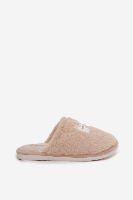 sapato caseiro Chinelos Feminino com um casaco de pele bege Tem que serelis sapato caseiro Chinelos Feminino com um casaco de pele bege Tem que serelis