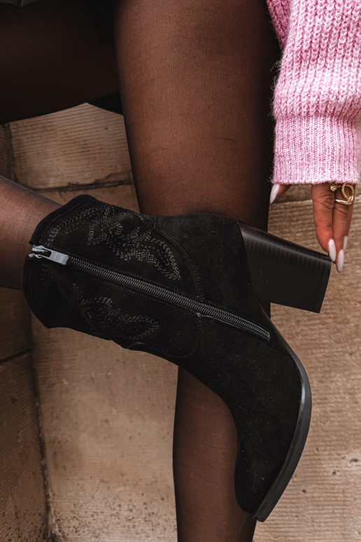 botas estilo coParaboy Feminino com salto de camurça ecológicaoParae cor preta Carissa botas estilo coParaboy Feminino com salto de camurça ecológicaoParae cor preta Carissa