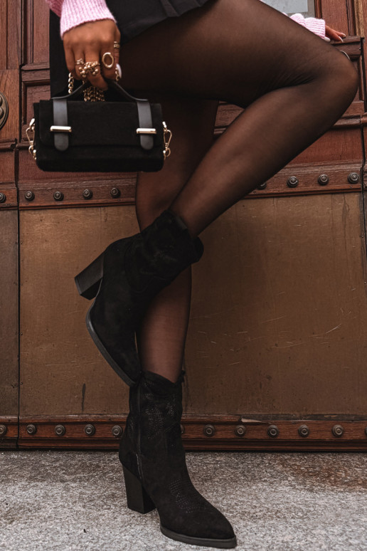 botas estilo coParaboy Feminino com salto de camurça ecológicaoParae cor preta Carissa botas estilo coParaboy Feminino com salto de camurça ecológicaoParae cor preta Carissa