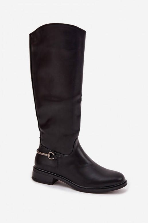 aquecimento botas femininas com salto largo Com decorações Detalem cor preta Renaya aquecimento botas femininas com salto largo Com decorações Detalem cor preta Renaya