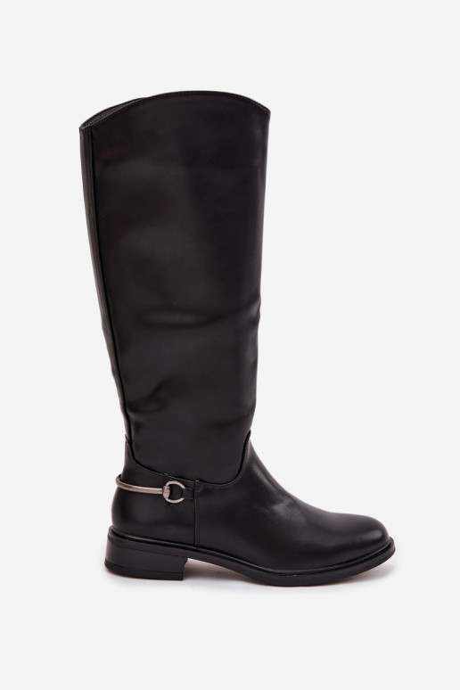 aquecimento botas femininas com salto largo Com decorações Detalem cor preta Renaya aquecimento botas femininas com salto largo Com decorações Detalem cor preta Renaya