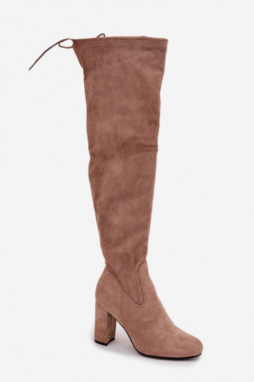 botas femininas com salto bege Xamarin