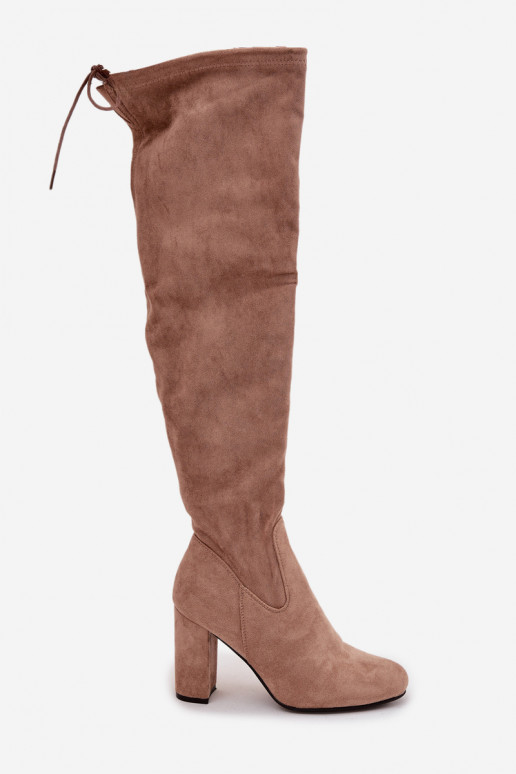 botas femininas com salto bege Xamarin