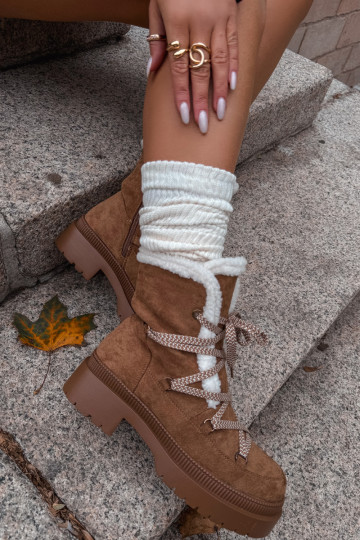 Botas de neve Feminino com aquecimento cor marrom Irmara 2