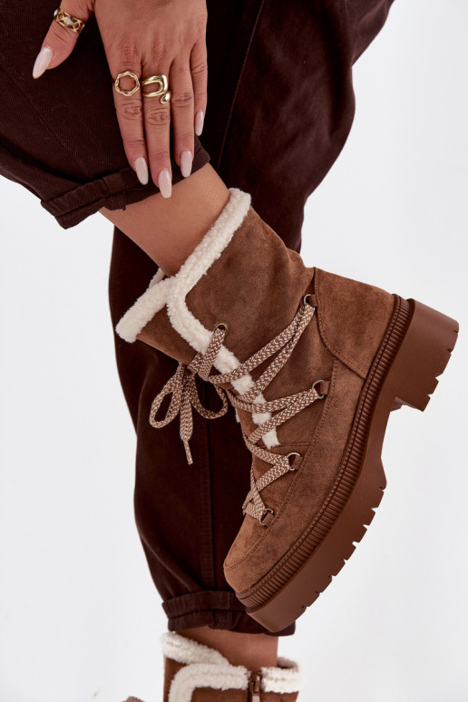 Botas de neve Feminino com aquecimento cor marrom Irmara Botas de neve Feminino com aquecimento cor marrom Irmara