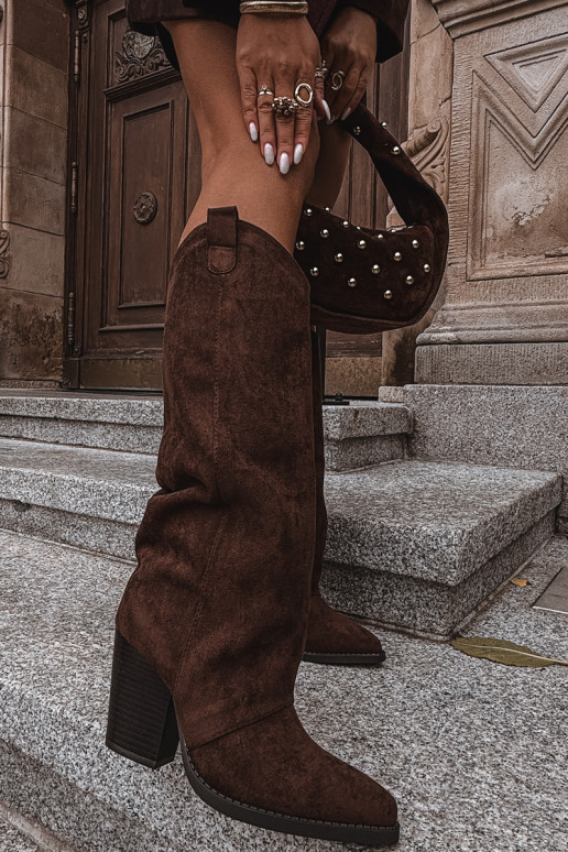 aquecimento botas estilo vaqueiro com saltode camurça ecológicau CzekoladoParae Tem que servine aquecimento botas estilo vaqueiro com saltode camurça ecológicau CzekoladoParae Tem que servine