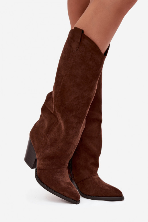 aquecimento botas estilo vaqueiro com saltode camurça ecológicau CzekoladoParae Tem que servine aquecimento botas estilo vaqueiro com saltode camurça ecológicau CzekoladoParae Tem que servine