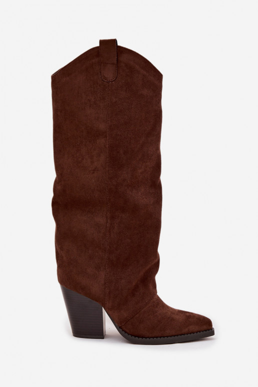 aquecimento botas estilo vaqueiro com saltode camurça ecológicau CzekoladoParae Tem que servine aquecimento botas estilo vaqueiro com saltode camurça ecológicau CzekoladoParae Tem que servine