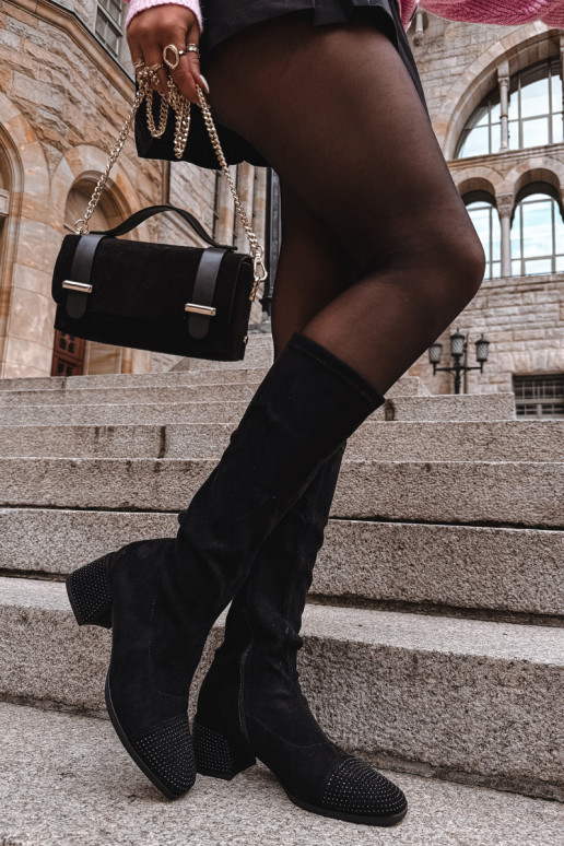 botas femininas Com decoração Klocke de camurça ecológicaoParae cor preta Ivanna botas femininas Com decoração Klocke de camurça ecológicaoParae cor preta Ivanna