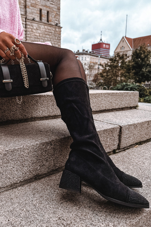 botas femininas Com decoração Klocke de camurça ecológicaoParae cor preta Ivanna botas femininas Com decoração Klocke de camurça ecológicaoParae cor preta Ivanna