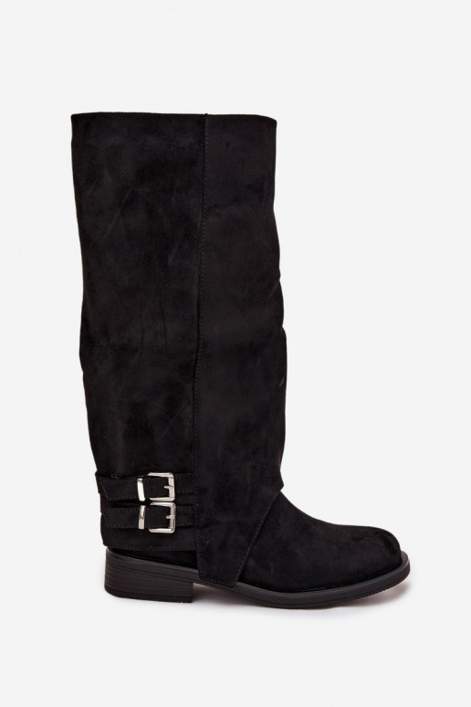 aquecimento botas femininas com fivelas cor preta Umbria aquecimento botas femininas com fivelas cor preta Umbria