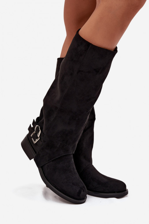 aquecimento botas femininas com fivelas cor preta Umbria aquecimento botas femininas com fivelas cor preta Umbria