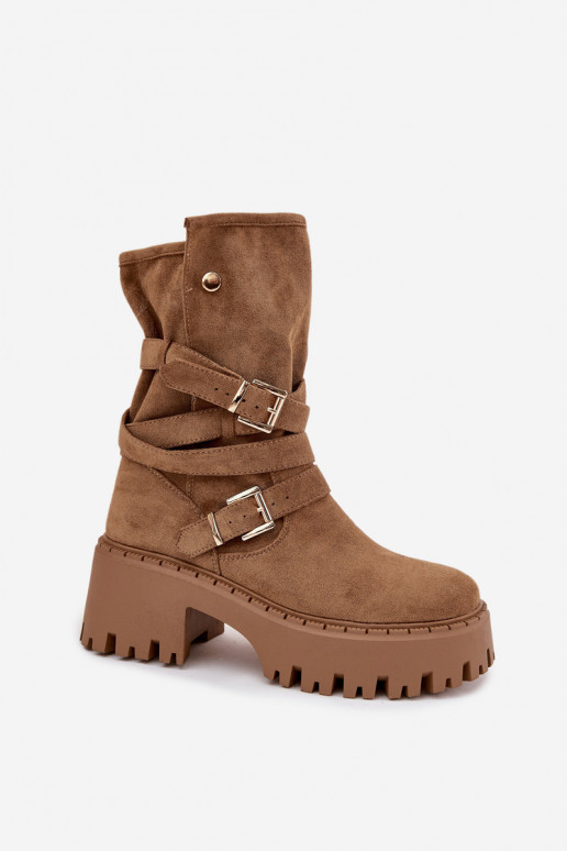 Botas femininas Em saltos enormes com fivelas I Tirasem cor cáqui Nerelisa Botas femininas Em saltos enormes com fivelas I Tirasem cor cáqui Nerelisa