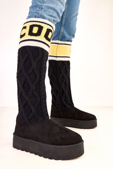 Botas de neve pretas com...