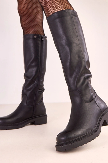 Botas de cano alto pretas com cano removível Elane 2