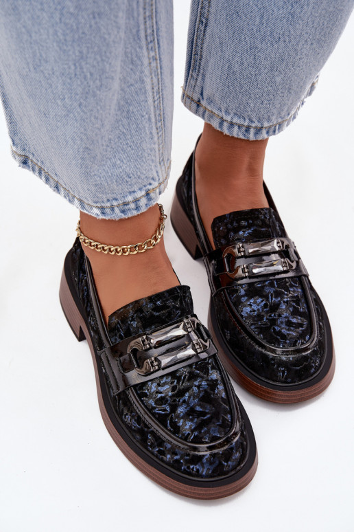 Pele Mocassins de camurça Feminino Com decorações Detalem D&A MR52-178 cor preta Pele Mocassins de camurça Feminino Com decorações Detalem D&A MR52-178 cor preta