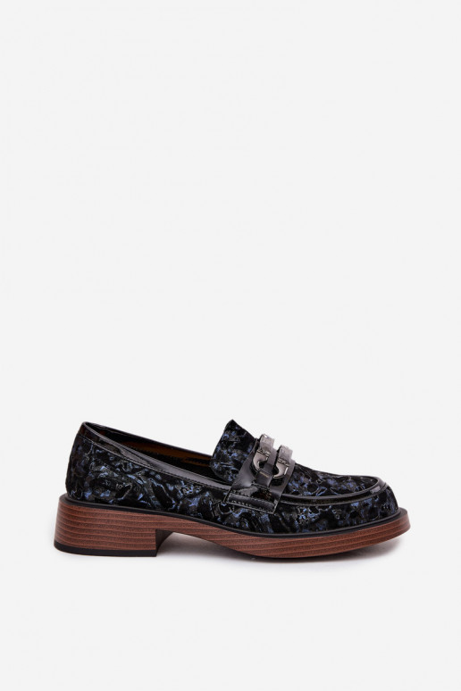 Pele Mocassins de camurça Feminino Com decorações Detalem D&A MR52-178 cor preta Pele Mocassins de camurça Feminino Com decorações Detalem D&A MR52-178 cor preta