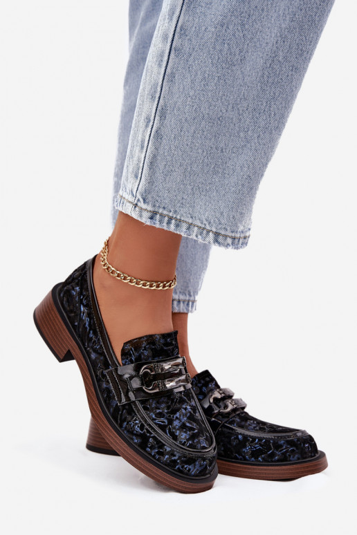 Pele Mocassins de camurça Feminino Com decorações Detalem D&A MR52-178 cor preta Pele Mocassins de camurça Feminino Com decorações Detalem D&A MR52-178 cor preta