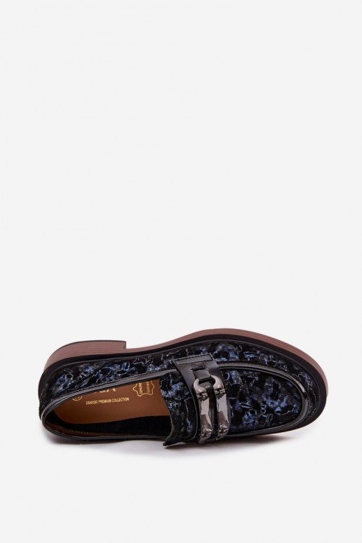 Pele Mocassins de camurça Feminino Com decorações Detalem D&A MR52-178 cor preta Pele Mocassins de camurça Feminino Com decorações Detalem D&A MR52-178 cor preta