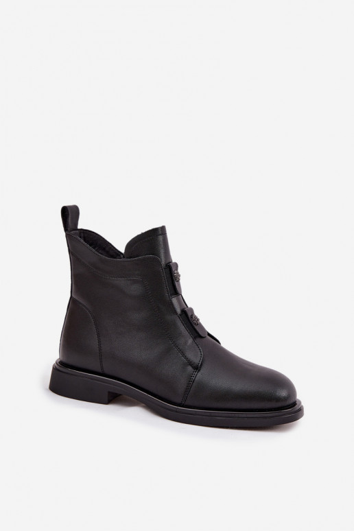 Pele aquecimento Botas femininas D&A MK52-026 cor preta Pele aquecimento Botas femininas D&A MK52-026 cor preta