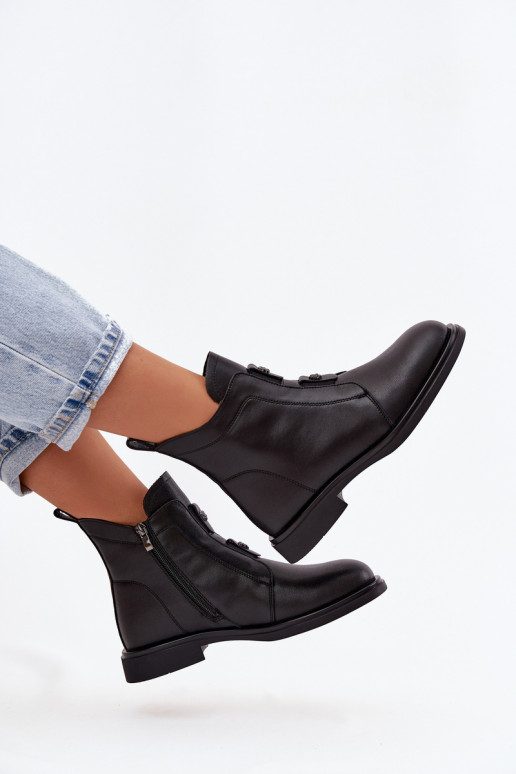 Pele aquecimento Botas femininas D&A MK52-026 cor preta Pele aquecimento Botas femininas D&A MK52-026 cor preta