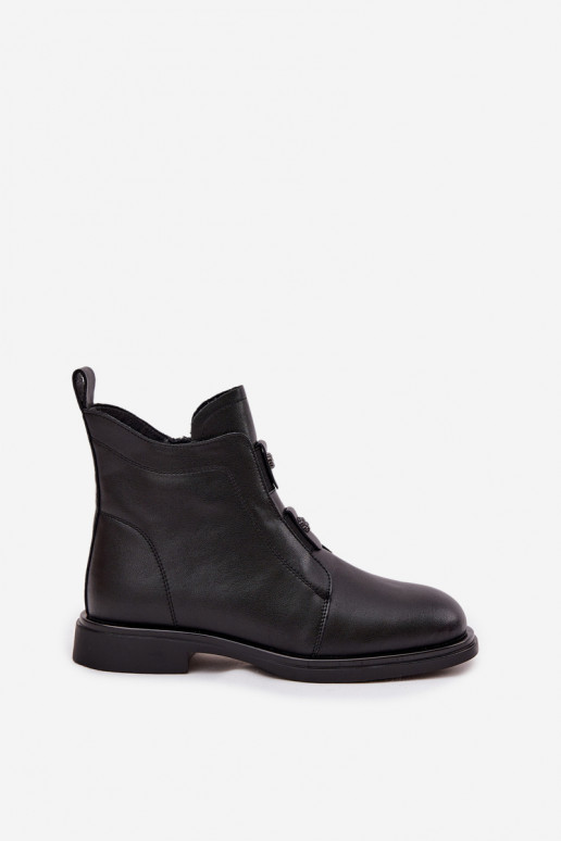 Pele aquecimento Botas femininas D&A MK52-026 cor preta Pele aquecimento Botas femininas D&A MK52-026 cor preta