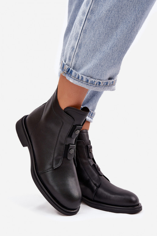 Pele aquecimento Botas femininas D&A MK52-026 cor preta Pele aquecimento Botas femininas D&A MK52-026 cor preta