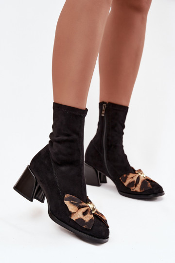 Botas femininas com laços Klocke D&A JC52-827 pretas