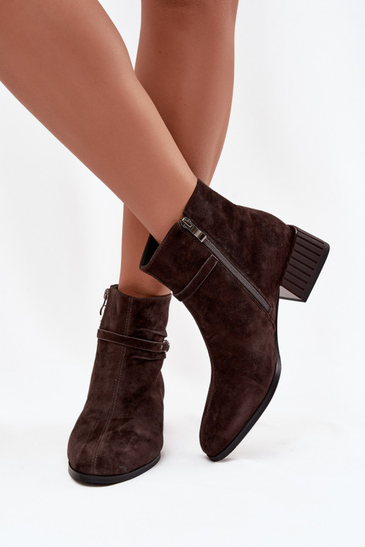 Botas femininasHabilitadoturalnego de camurçau Klocke aquecimento D&A CR52-651 CzekoladoParae
