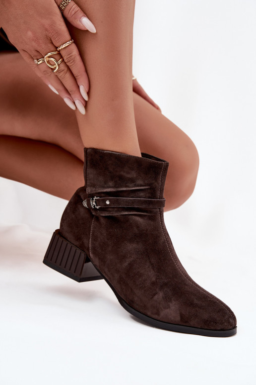 Botas femininasHabilitadoturalnego de camurçau Klocke aquecimento D&A CR52-651 CzekoladoParae Botas femininasHabilitadoturalnego de camurçau Klocke aquecimento D&A CR52-651 CzekoladoParae