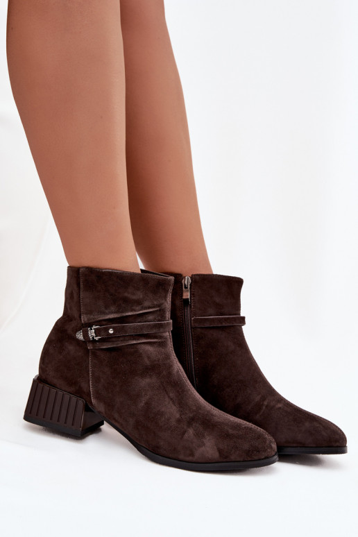 Botas femininasHabilitadoturalnego de camurçau Klocke aquecimento D&A CR52-651 CzekoladoParae