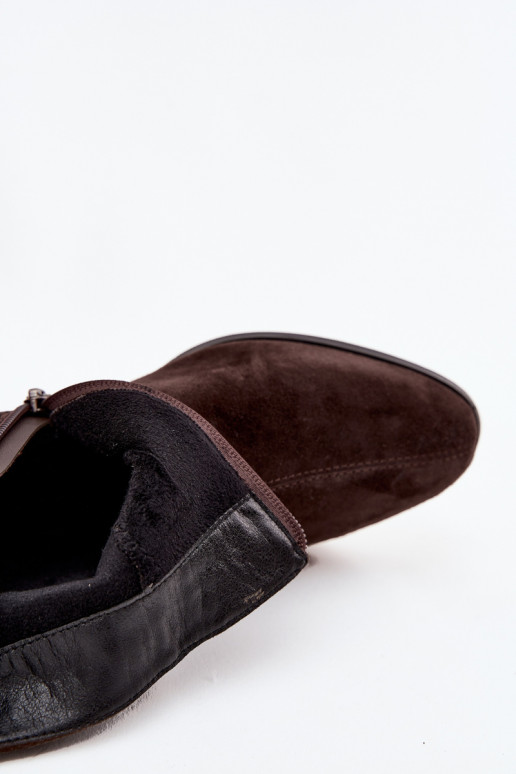 Botas femininasHabilitadoturalnego de camurçau Klocke aquecimento D&A CR52-651 CzekoladoParae