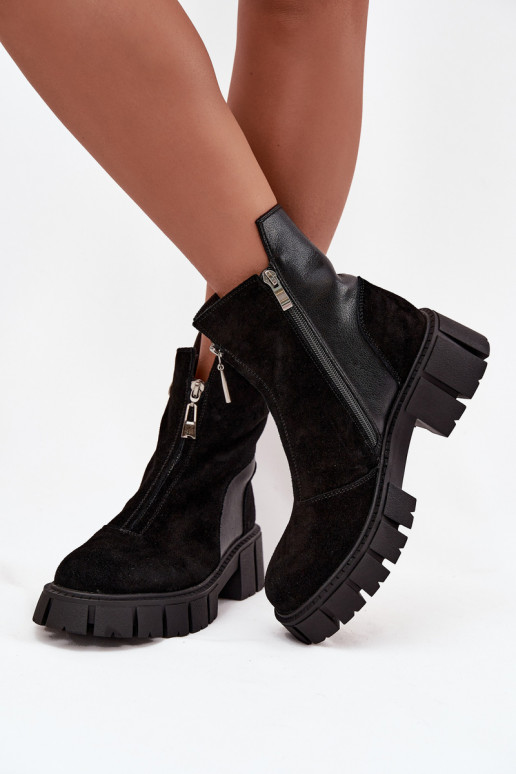 Botas femininasHabilitadoturalnego de camurçau aquecimento D&A JC52-874 cor preta Botas femininasHabilitadoturalnego de camurçau aquecimento D&A JC52-874 cor preta
