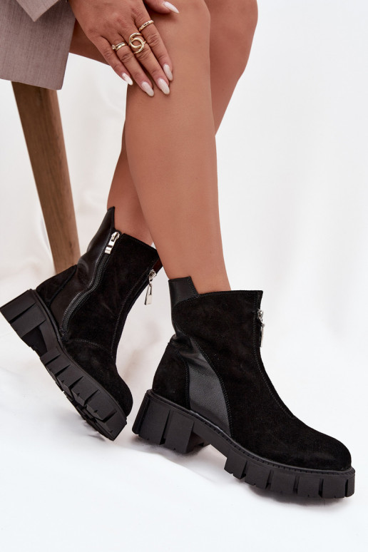 Botas femininasHabilitadoturalnego de camurçau aquecimento D&A JC52-874 cor preta Botas femininasHabilitadoturalnego de camurçau aquecimento D&A JC52-874 cor preta