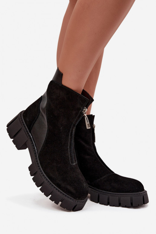 Botas femininasHabilitadoturalnego de camurçau aquecimento D&A JC52-874 cor preta Botas femininasHabilitadoturalnego de camurçau aquecimento D&A JC52-874 cor preta