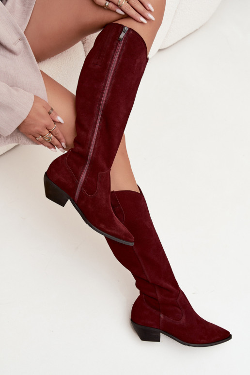 botas estilo vaqueiroHabilitadoturalnego de camurçau aquecimento Zazoo 4225 Borgonha botas estilo vaqueiroHabilitadoturalnego de camurçau aquecimento Zazoo 4225 Borgonha