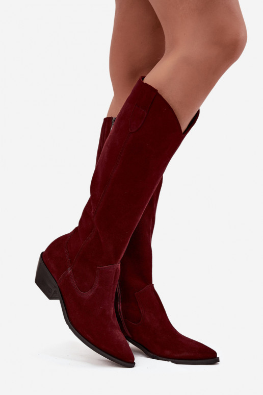 botas estilo vaqueiroHabilitadoturalnego de camurçau aquecimento Zazoo 4225 Borgonha botas estilo vaqueiroHabilitadoturalnego de camurçau aquecimento Zazoo 4225 Borgonha