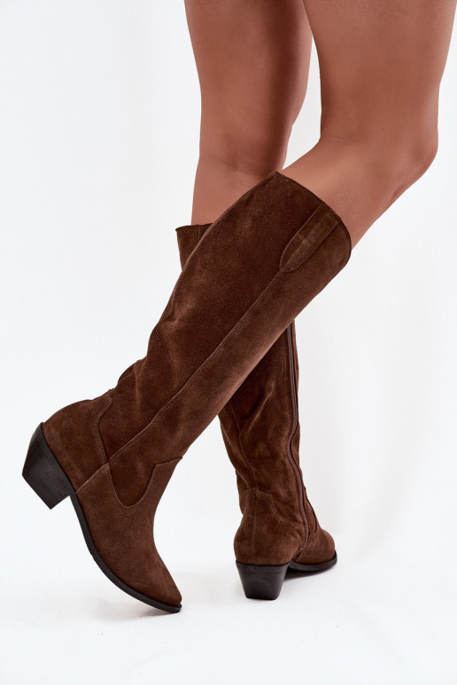 botas estilo vaqueiroHabilitadoturalnego de camurçau aquecimento Zazoo 4225 cor marrom botas estilo vaqueiroHabilitadoturalnego de camurçau aquecimento Zazoo 4225 cor marrom