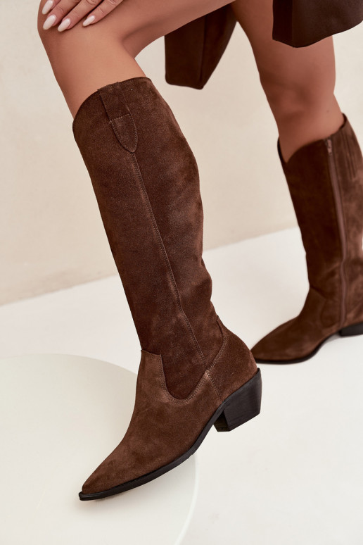 botas estilo vaqueiroHabilitadoturalnego de camurçau aquecimento Zazoo 4225 cor marrom botas estilo vaqueiroHabilitadoturalnego de camurçau aquecimento Zazoo 4225 cor marrom