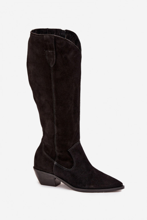 botas estilo vaqueiroHabilitadoturalnego de camurçau aquecimento Zazoo 4225 cor preta botas estilo vaqueiroHabilitadoturalnego de camurçau aquecimento Zazoo 4225 cor preta
