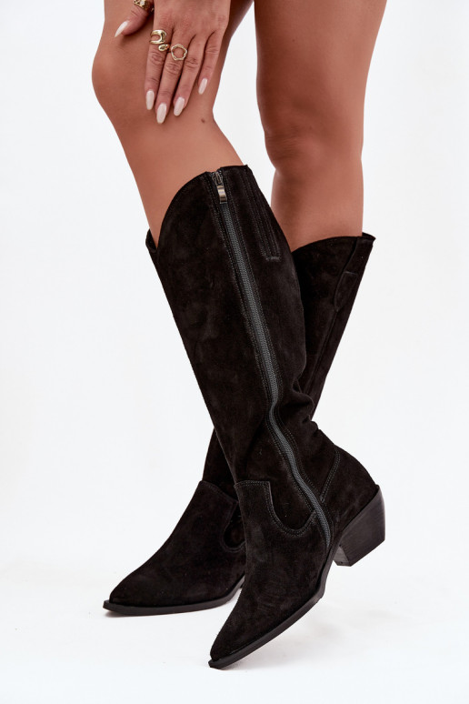 botas estilo vaqueiroHabilitadoturalnego de camurçau aquecimento Zazoo 4225 cor preta botas estilo vaqueiroHabilitadoturalnego de camurçau aquecimento Zazoo 4225 cor preta