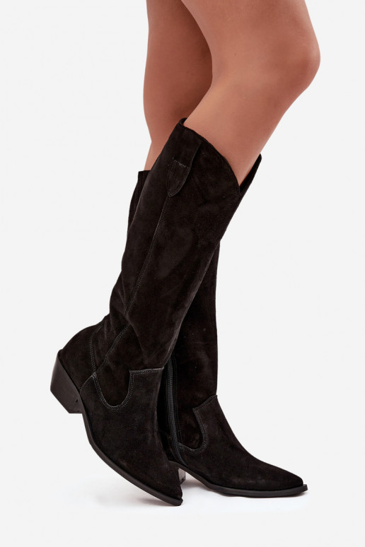 botas estilo vaqueiroHabilitadoturalnego de camurçau aquecimento Zazoo 4225 cor preta botas estilo vaqueiroHabilitadoturalnego de camurçau aquecimento Zazoo 4225 cor preta