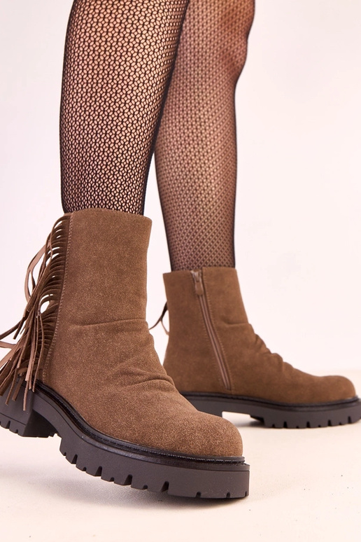 Botas de cano curto Silia marrons com... Botas de cano curto Silia marrons com...