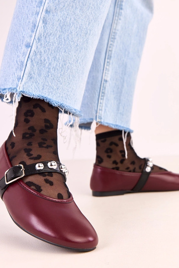 Balerinas Faira bordô com...