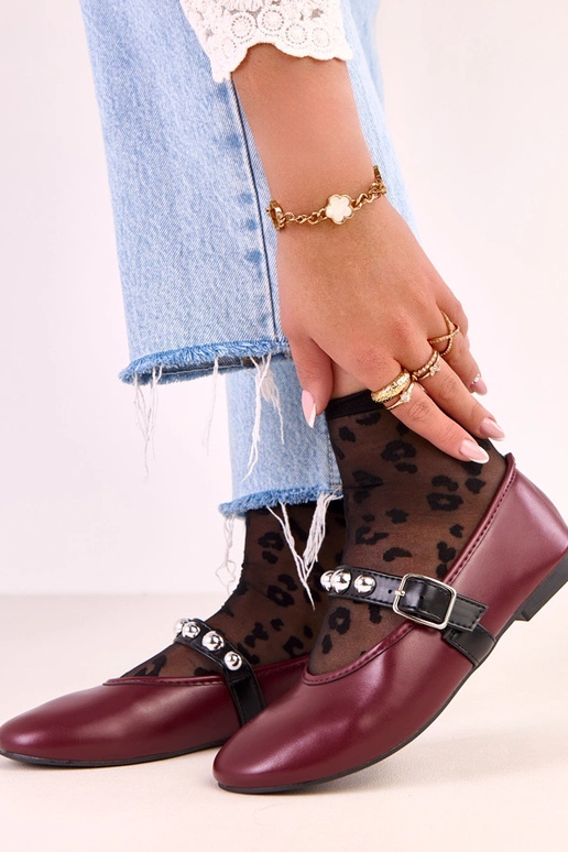 Balerinas Faira bordô com fivela... Balerinas Faira bordô com fivela...