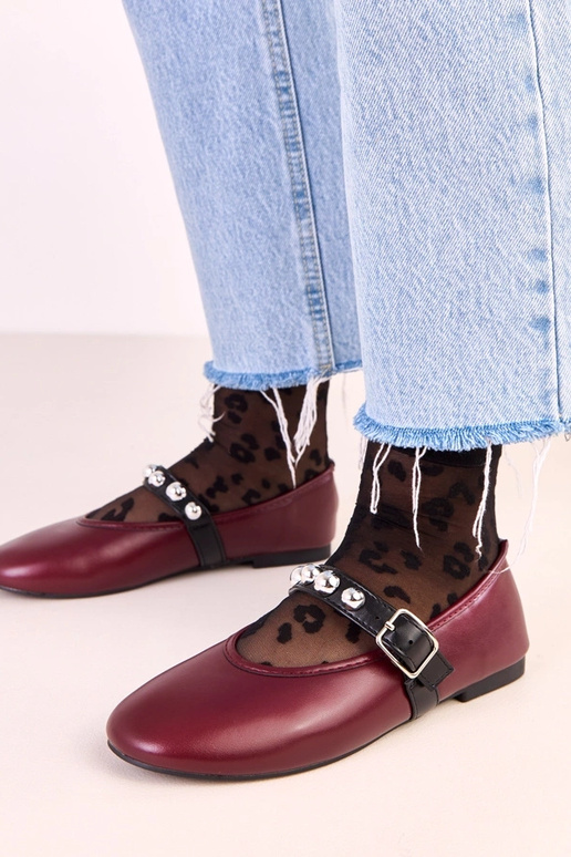 Balerinas Faira bordô com fivela... Balerinas Faira bordô com fivela...