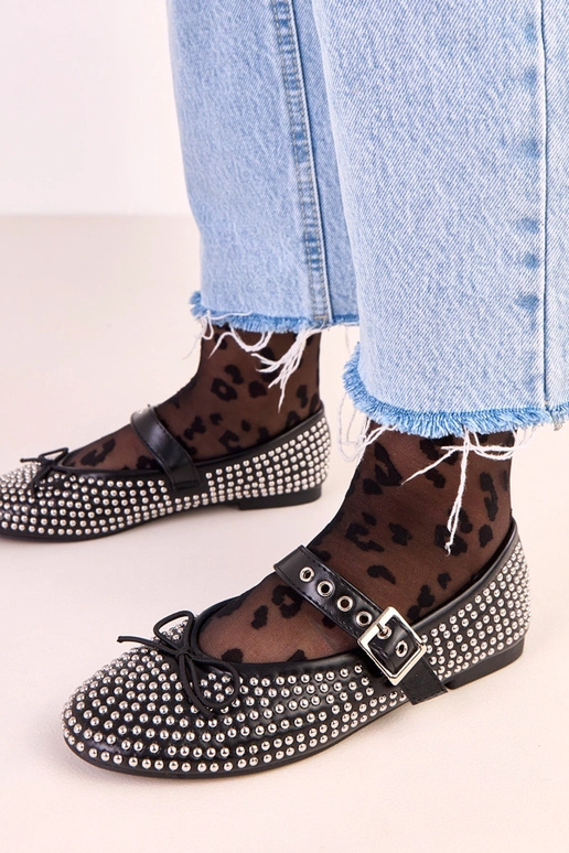 Balerinas Mylie pretas decoradas com... Balerinas Mylie pretas decoradas com...