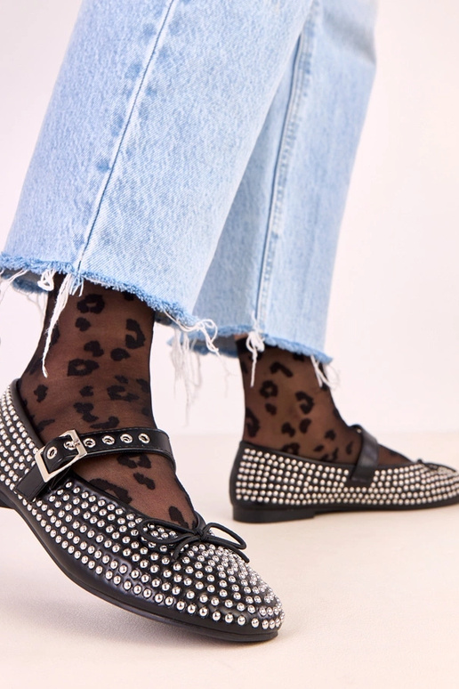 Balerinas Mylie pretas decoradas com... Balerinas Mylie pretas decoradas com...