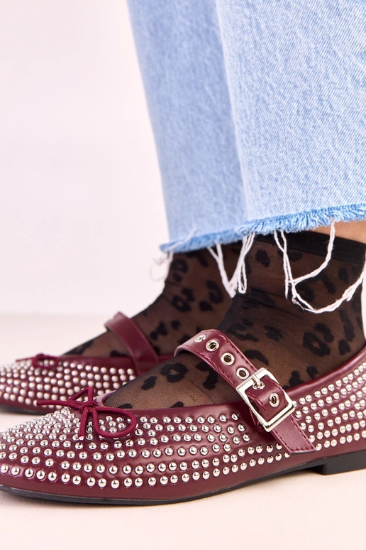 Balerinas Mylie bordô decoradas com... Balerinas Mylie bordô decoradas com...